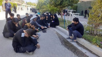 حضور هیأت دانشجویی حضرت علی‌اصغر (ع) دانشگاه صنعتی قوچان در کربلا و قرائت زیارت اربعین