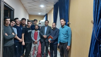 دیدار صمیمی معاونت محترم دانشجویی و فرهنگی و مدیر دانشجویی با دانشجویان برادر در خوابگاه